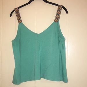 Teal Tank Crop Top